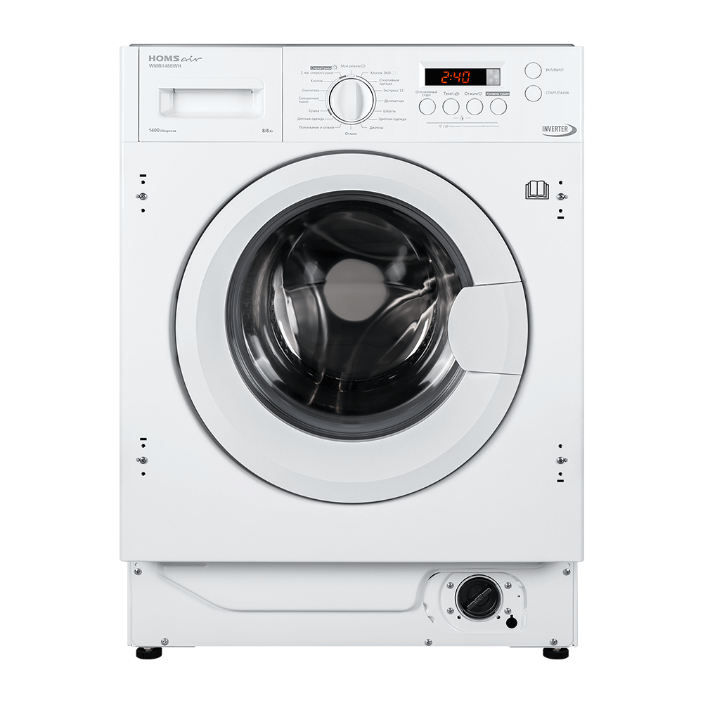 Стиральная встраиваемая машина с сушкой HOMSair WMB1486WH