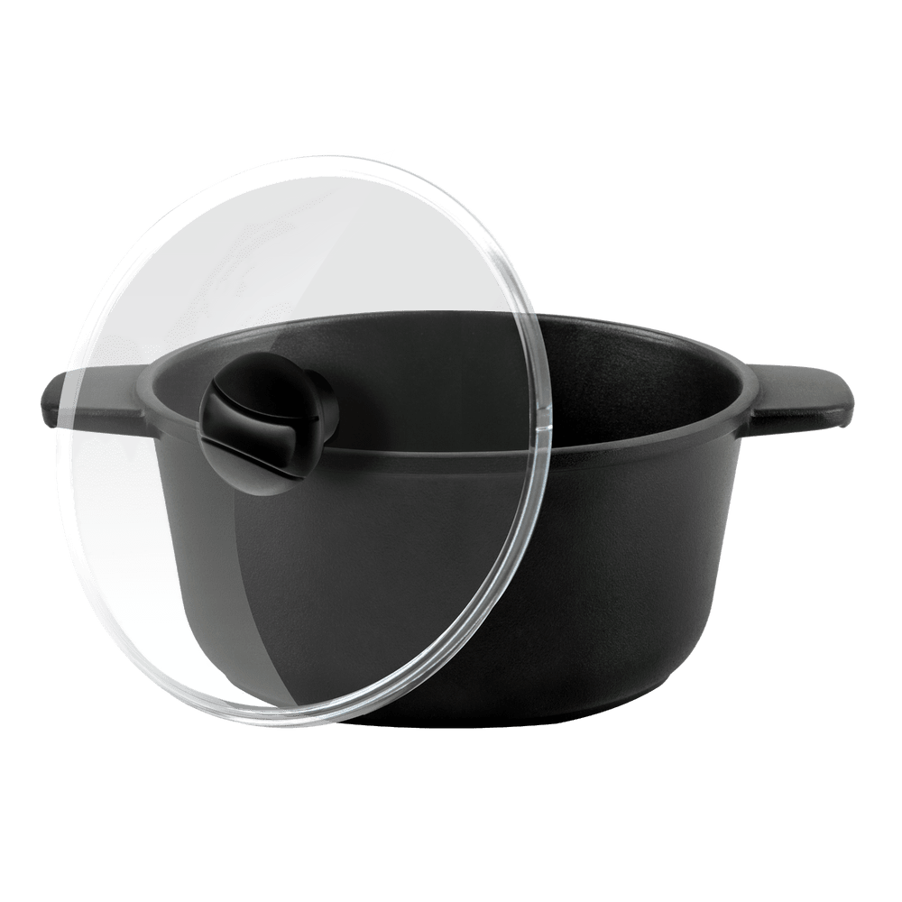 Кастрюля MAUNFELD Osvald MF22SVLD03CR универсальная из литого алюминия со стеклянной крышкой, 3 л