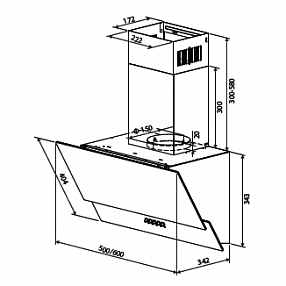 Кухонная вытяжка HOMSair SATURN 60 черный