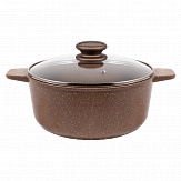 Кастрюля MAUNFELD CARMEL MF26CRM01CR из литого алюминия со стеклянной крышкой, 26 см, 5 л