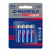 Батарейки MAUNFELD PRO Long Life Alkaline ААА(LR03) MBLR03-BL4, блистер 4 шт