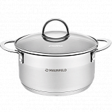 Кастрюля MAUNFELD GERDA MCS58S07 из нержавеющей стали со стеклянной крышкой, 24 см, 5,8 л.