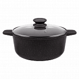 Кастрюля  MAUNFELD GALAXITE MF24GLX01CR из литого алюминия со стеклянной крышкой, 24 см, 4 л