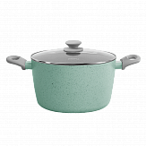 Кастрюля MAUNFELD HELGA MCS57FA05FS из кованого алюминия со стеклянной крышкой, 24 см, 5,7 л.