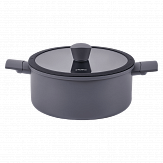 Кастрюля MAUNFELD ASTRID MF24ASTR1CR из кованого алюминия со стеклянной крышкой, 24см, 4.6 л