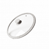 Крышка стеклянная MAUNFELD TRINITY MGL28SMLG с силиконовым ободком и ручкой, 28 см