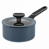 Ковш MAUNFELD FRIDA MSP15FA02DG из кованого алюминия со стеклянной крышкой, 16 см, 1,5 л.