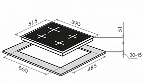 Газовая варочная панель HOMSAIR HGS646S