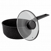 Ковш MAUNFELD GALAXITE MF18GLX01SP из литого алюминия со стеклянной крышкой, 18 см, 1,6 л