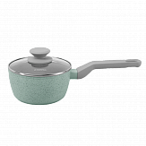 Ковш MAUNFELD HELGA MSP14FA05FS из кованого алюминия со стеклянной крышкой, 16 см, 1,4 л.