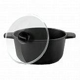 Кастрюля MAUNFELD Osvald MF22SVLD03CR универсальная из литого алюминия со стеклянной крышкой, 3 л